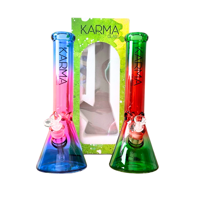 Glass Bong Karma 7mm Two Tone Beaker 14" - Karma