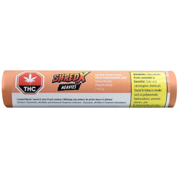 Extracts Inhaled - SK - Shred X Heavies Mother Pucker Peach Infused Pre-Roll - Format: - Shred X