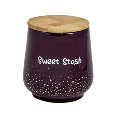 Deluxe Canister Stash Jar Gold Dots Sweet Stash - Roasted and Toasted