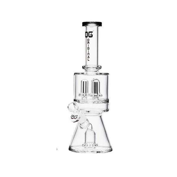 Glass Bong OG Fixed Showerhead Forest Triple Perk 12"