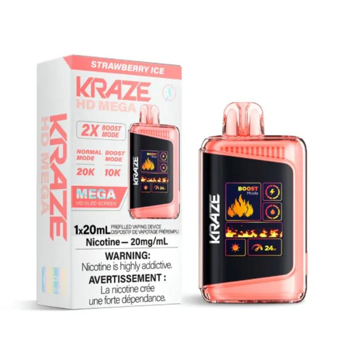 *EXCISED* RTL - Disposable Vape Kraze HD Mega 20k Puff Strawberry Ice