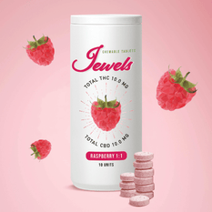 Edibles Solids - SK - Jewels Raspberry 1-1 THC-CBD Chewable Tablets - Format: - Jewels