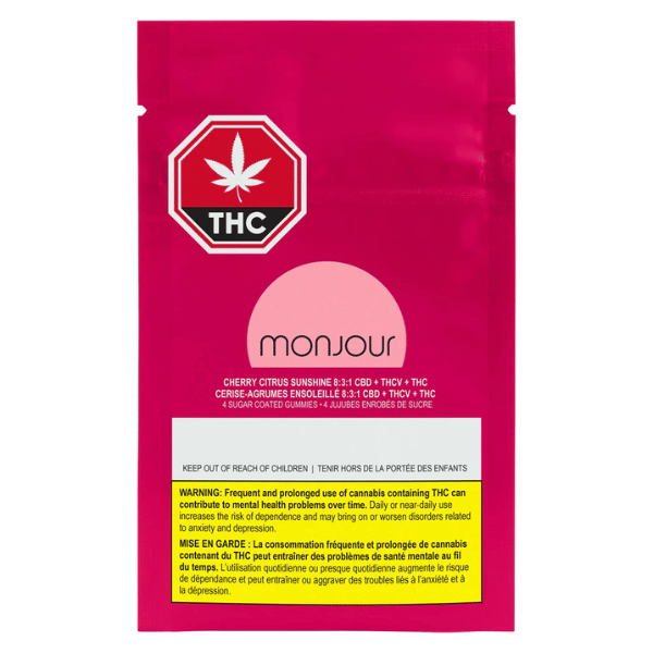 Edibles Solids - MB - Monjour Cherry Citrus Sunshine 1-3-8 THC-THCV-CBD Gummies - Format: