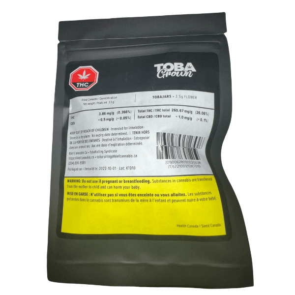 Dried Cannabis - MB - Toba Grown TobaJars Lemon Cream Cake Flower - Format: - Toba Grown