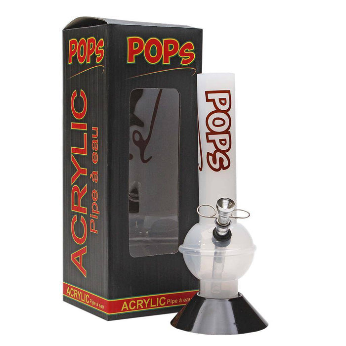 Acrylic Bong Pops 10" Skinny Bubble Base - Pops