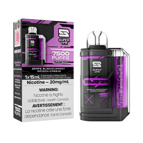 *EXCISED* RTL - Super VPR 7500 Disposable Vape 7500 Puff Grape Blackcurrant - Super VPR