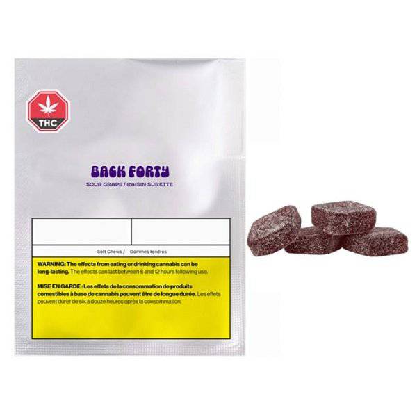 Edibles Solids - AB - Back Forty Sour Grape THC Gummies - Format: - Back Forty