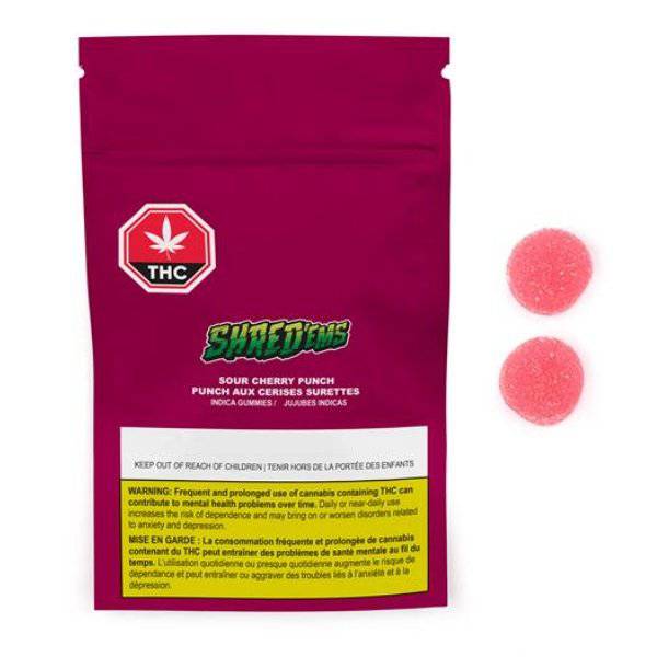Edibles Solids - AB - Shred'Ems Sour Cherry Punch THC Gummies - Format: - Shred'Ems