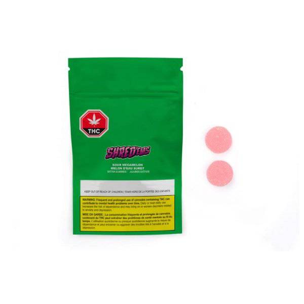 Edibles Solids - AB - Shred'Ems Sour Megamelon THC Gummies - Format: - Shred