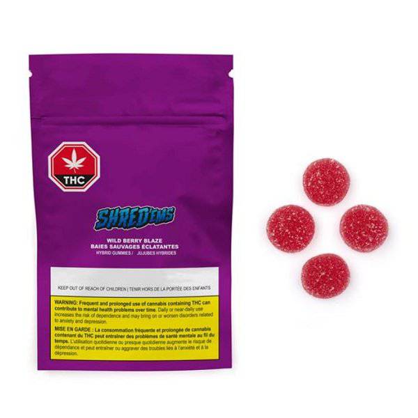 Edibles Solids - AB - Shred'Ems Wild Berry Blaze 1-4 THC-CBD Gummies - Format: - Shred'Ems
