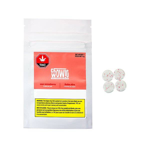 Edibles Solids - SK - Chowie Wowie Sour Strawberry THC Fruit Mints - Format: - Chowie Wowie