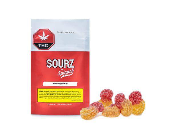 Edibles Solids - SK - Sourz by Spinach Strawberry Mango THC Gummies - Format: - Spinach