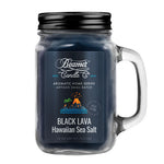 Candle Beamer Aromatic Home Series Black Lava Hawaiian Sea Salt Large Glass Mason Jar 12oz - Beamer