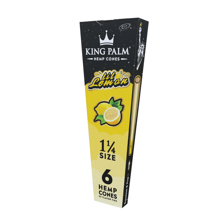 RTL - Pre Rolled Cones King Palm Hemp 1.25 Lil Lemon 6 Per Pack - King Palm