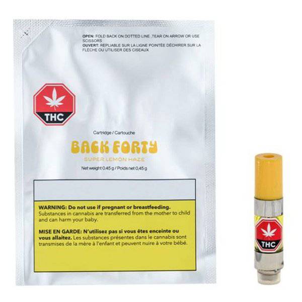 Extracts Inhaled - AB - Back Forty Super Lemon Haze THC 510 Vape Cartridge - Format: - Back Forty