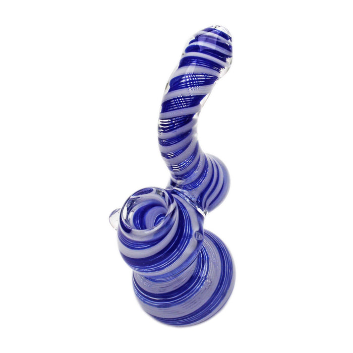 Glass Bubbler Genuine Pipe Co Stand Up Bubbler Color Swirl White - Genuine Pipe Co.