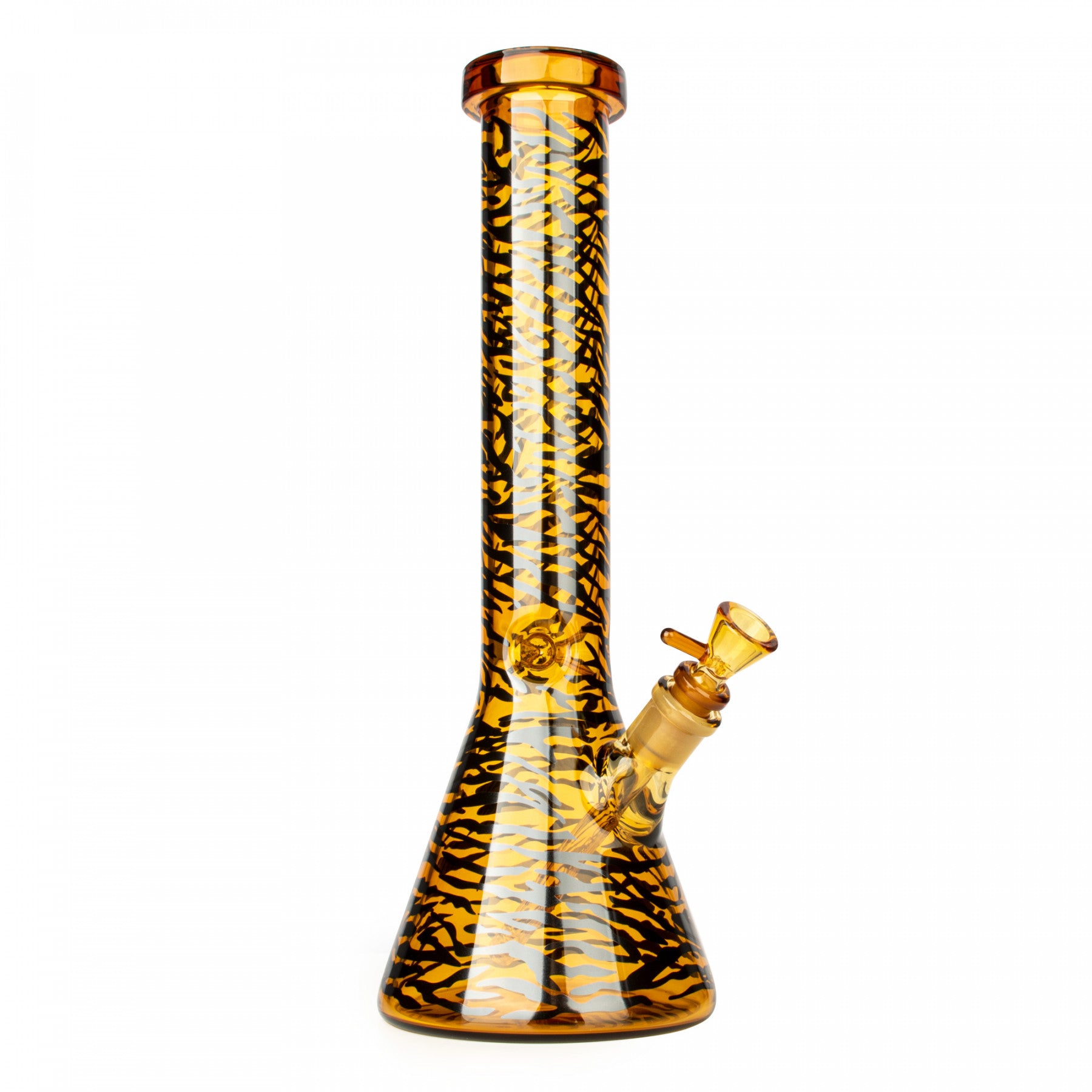 Glass Bong Red Eye Glass Honey Gold Tiger Print Beaker 15