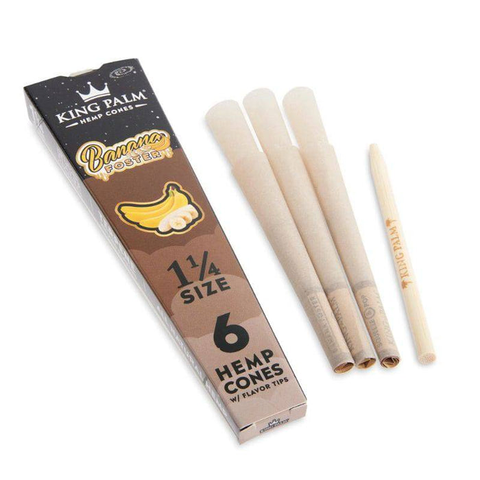 RTL - Pre Rolled Cones King Palm Hemp 1.25 Banana Foster 6 Per Pack - King Palm