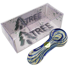 Tree Glass 4" Fumed Colour Stripes Glass Pipe - Tree Glass