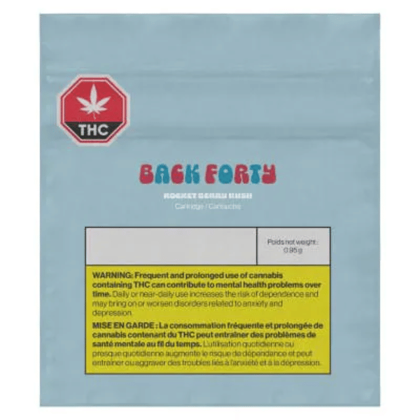 Extracts Inhaled - MB - Back Forty Rocket Berry Kush THC 510 Vape Cartridge - Format: - Back Forty