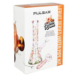 Glass Bong and Pipe Pulsar Fruit Series Peaches & Cream Glow Beaker 10" and Spoon 5.25" - Pulsar