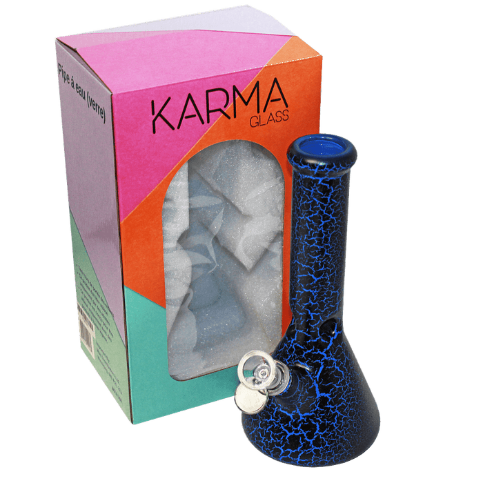 Glass Bong Karma 9" Beaker Lightning Plated - Karma