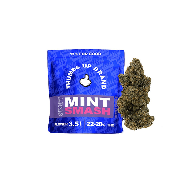 Dried Cannabis - MB - Thumbs Up Brand Mint Smash Flower - Format: - Thumbs Up Brand