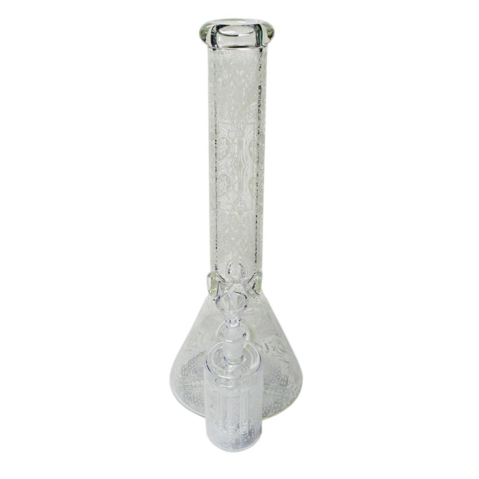 Glass Bong BoroSci 15" Glow In The Dark With Ash Catcher - BoroSci