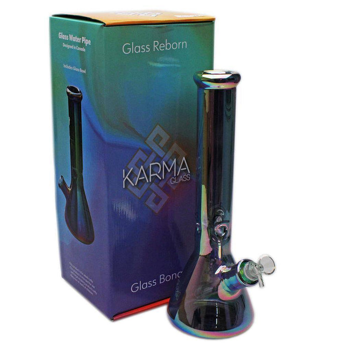 Glass Bong Karma 14" Platinum Rainbow 7mm Beaker - Karma