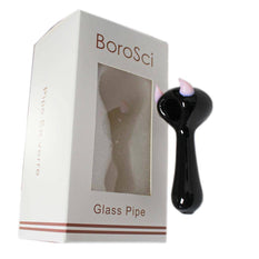 Glass Pipe BoroSci 4" Pink Horns - BoroSci