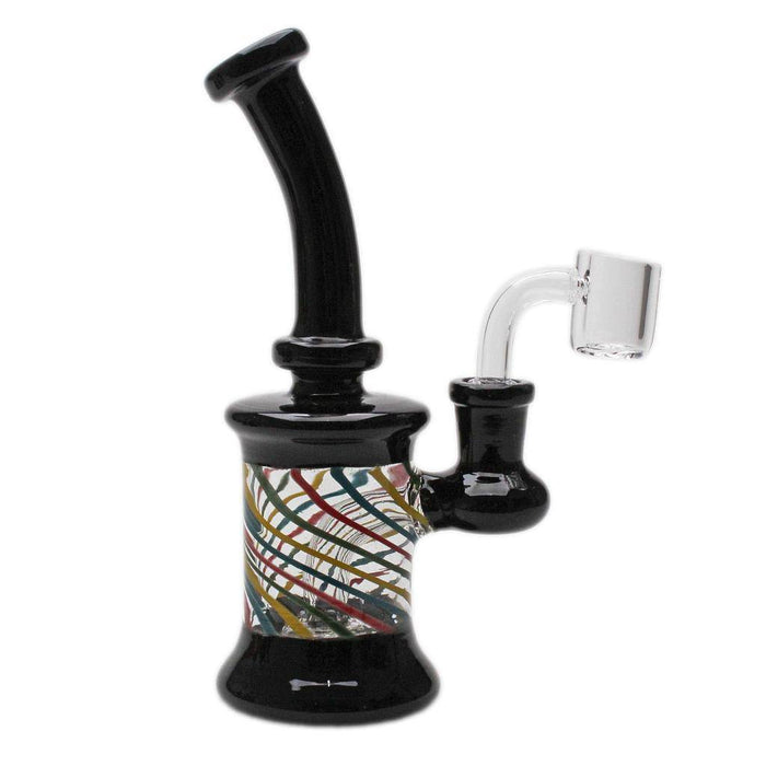 Glass Rig Karma Bent Neck Black and Worked With Banger - Karma