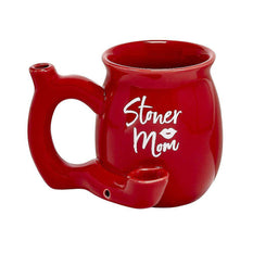 Premium Roast & Toast Ceramic Mug w/ Pipe - Red Stoner Mom - Roasted and Toasted