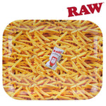 Raw French Fries Rolling Tray Large 13.6" x 11" x 1.2" - Raw