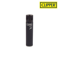 RTL - Clipper Round Plastic Jet Flame soft black lighter - Clipper