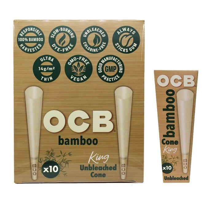 RTL - Rolling Papers OCB King Size Bamboo Pre-Rolled Cones - 10 Pack - OCB