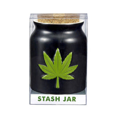 Storage Jar Green Embossed Leaf Stash Jar - Roasted and Toasted