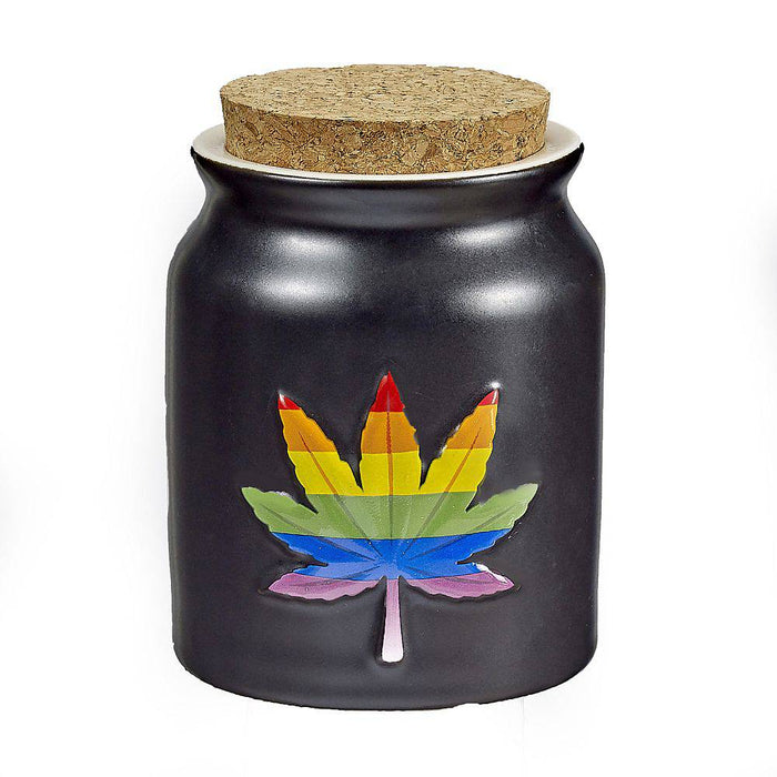 Storage Jar Rainbow Leaf  Stash Jar - Roasted and Toasted