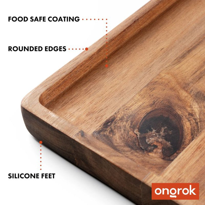 Rolling Tray Ongrok Acacia Wood Tray Medium Log - Ongrok