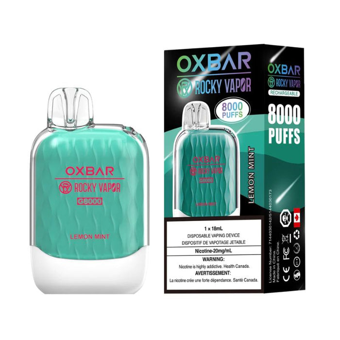 *EXCISED* RTL -  Oxbar Rocky Vapor G8000 Lemon Mint - Oxbar