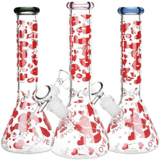 Glass Bong Pulsar Hearts And Kisses 9.75" - Pulsar