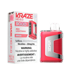 *EXCISED* RTL - Kraze Disposable Vape HD 2.0 Rechargable 650mAh Red Lightning 15ml - Kraze