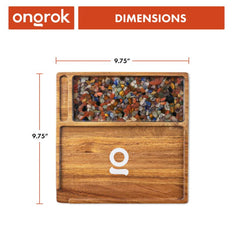 Rolling Tray Ongrok Wood Acacia Tray Medium Stone - Ongrok