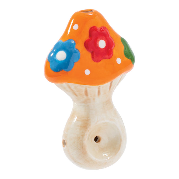 Ceramic Pipe Wacky Bowlz Flower Mushroom 3.75" - Wacky Bowlz