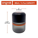 Glass Storage Jar Ongrok Child Resistant 80ml 3.5 gram Pack of 6 - Ongrok
