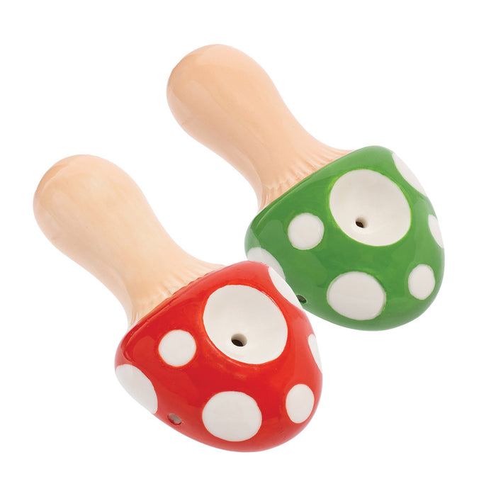 Ceramic Pipe Wacky Bowlz Mushroom 3.5" - Wacky Bowlz