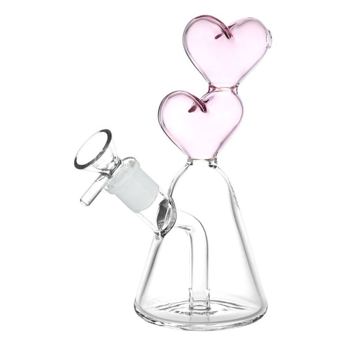 Glass Bong Hearts Converge Glass Water Pipe 6.75" - Unbranded