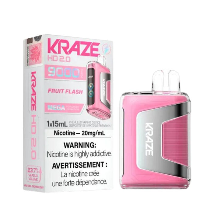 *EXCISED* RTL - Kraze Disposable Vape HD 2.0 Rechargable 650mAh Fruit Flash 15ml - Kraze