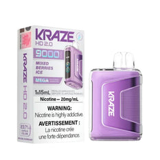 *EXCISED* RTL - Kraze Disposable Vape HD 2.0 Rechargable 650mAh Mixed Berry Ice 15ml - Kraze